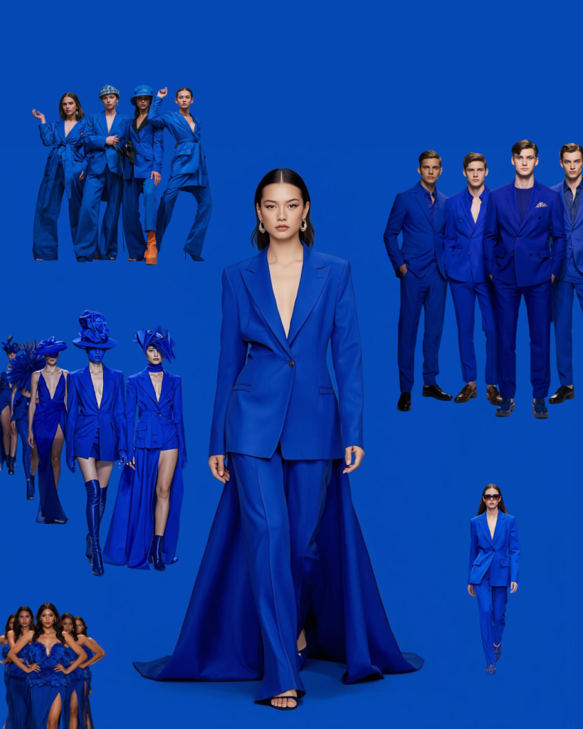 El azul cobalto se consagra como el color tendencia de 2026 en pasarelas y alfombras roja
